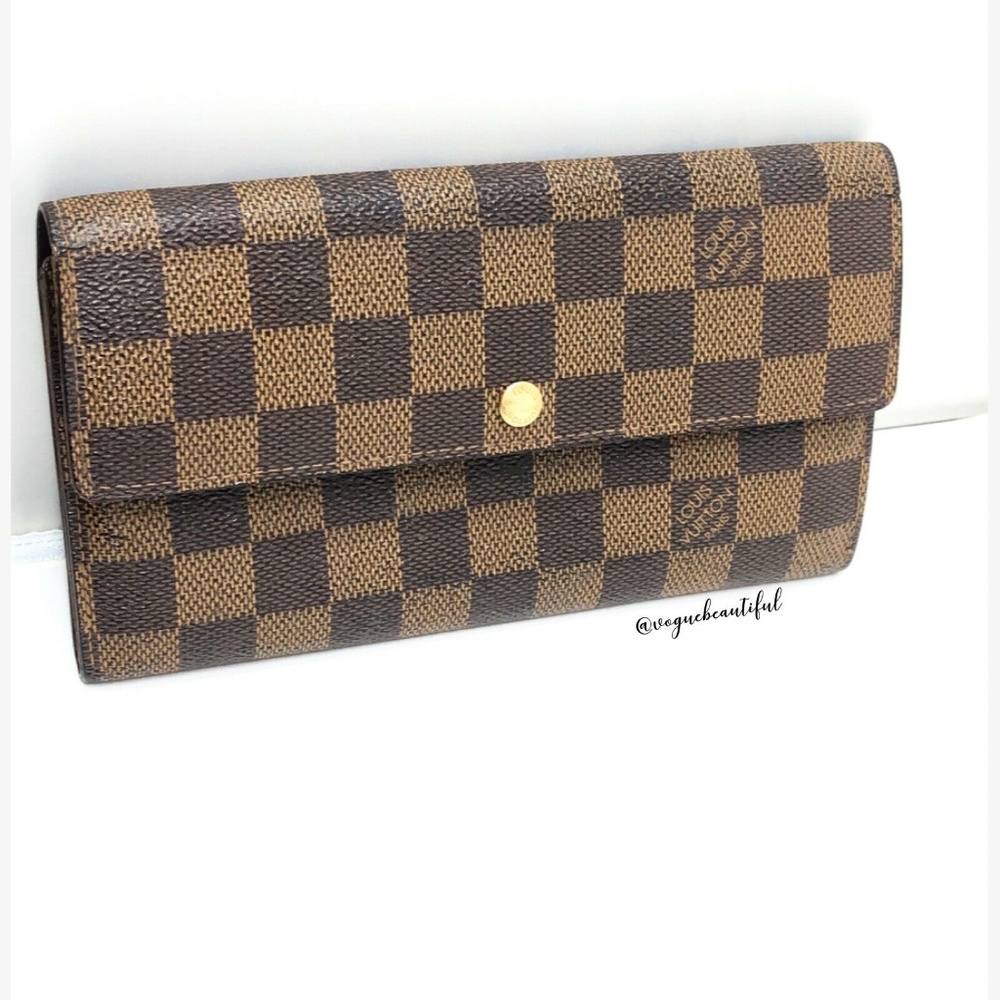 Louis Vuitton Sarah Wallet Damier Ebene Authentic - Picture 1 of 8